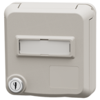 MENNEKES Socles de prises de données Cepex avec serrure et champ d’étiquetage, blanc perle 4664