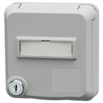 MENNEKES Socles de prises de données Cepex avec serrure et champ d’étiquetage, gris clair 4677