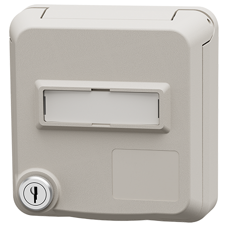 MENNEKES Socles de prises de données Cepex avec serrure et champ d’étiquetage, blanc perle 4604