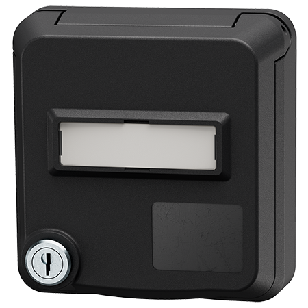 MENNEKES Socles de prises de données Cepex avec serrure et champ d’étiquetage, noir profond 4645